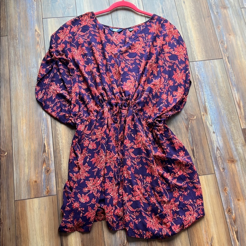 Lands' End Purple & Pink Gathered Waist Floral Cover Up XL - XXL - Picture 7 of 10